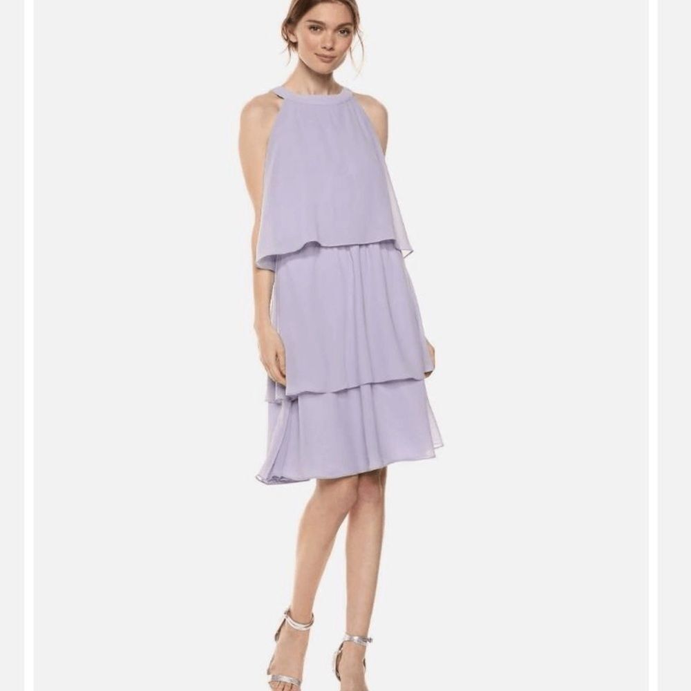 Cupcakes & Cashmere Livia Lavender Chiffon Dress Size Large